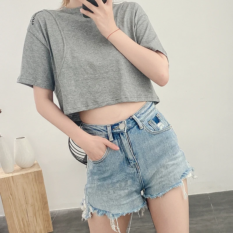 Casual Street Sle Hong Kong Flavor ort Sve T-irt Women's Print Belly Button Decoration 3D Line Decoration Tee
Casual Street Sle Hong Kong Flavor ort Sve T-irt Women's Print Belly Button Decoration 3D Line Decoration Tee