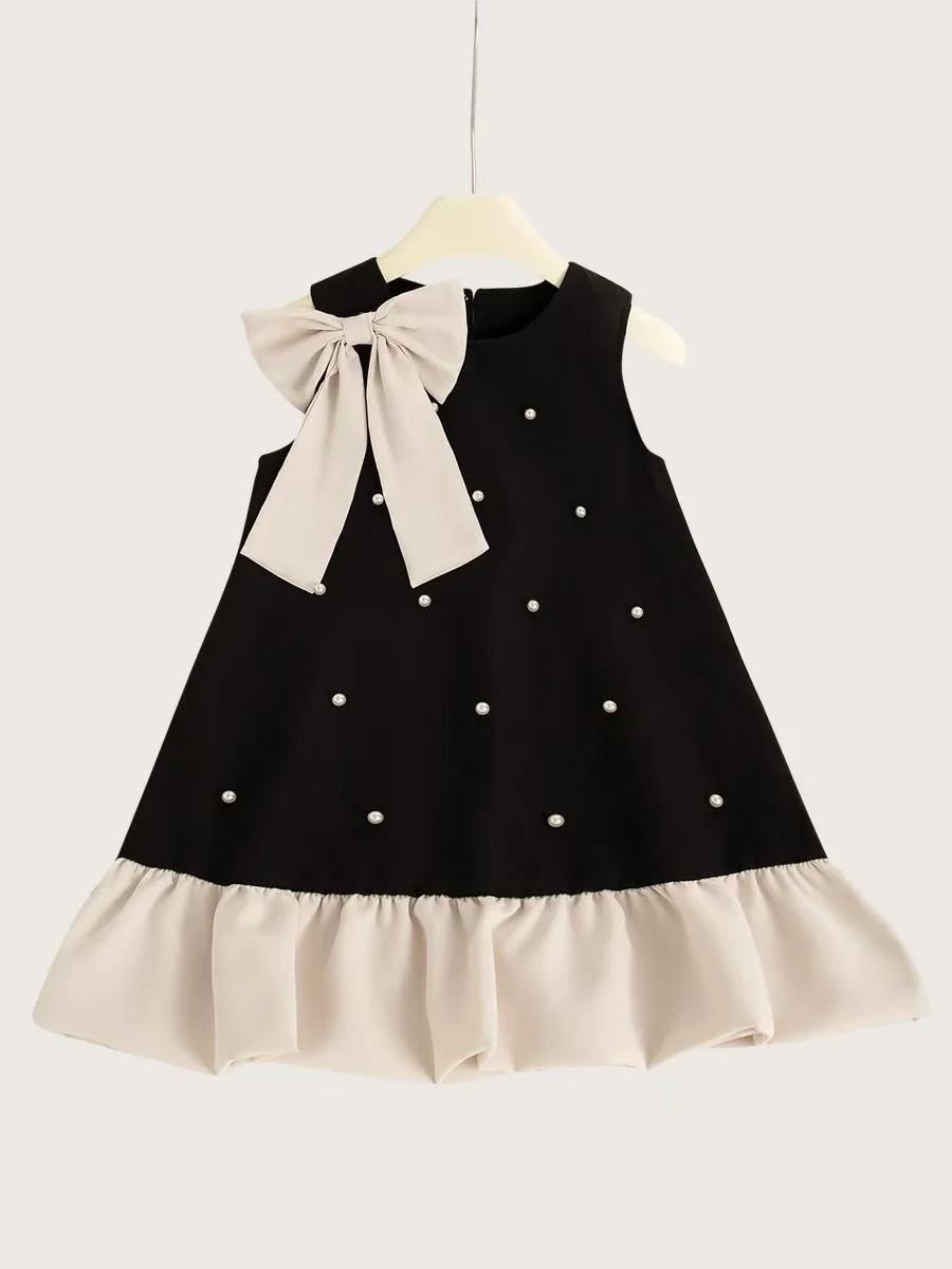 Korean Style Children's Dresses Girls Long Sleeve Front Bow Beading Black Sweater Dress For Girls Kids Autumn Winter Clothes
Korean Style Children's Dresses Girls Long Sleeve Front Bow Beading Black Sweater Dress For Girls Kids Autumn Winter Clothes