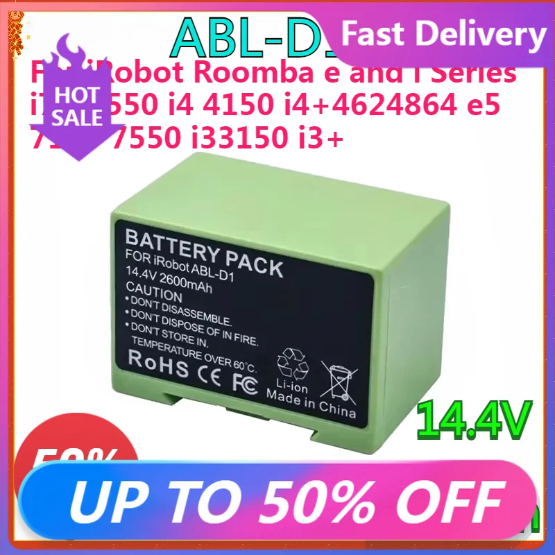 14.4V 2600mAh i7 Battery Replacement for iRobot Roomba e and i Series i7+ e5 7150 7550 i3 3150 i3+ 3550 i4 4150 i4 Accessories
14.4V 2600mAh i7 Battery Replacement for iRobot Roomba e and i Series i7+ e5 7150 7550 i3 3150 i3+ 3550 i4 4150 i4 Accessories