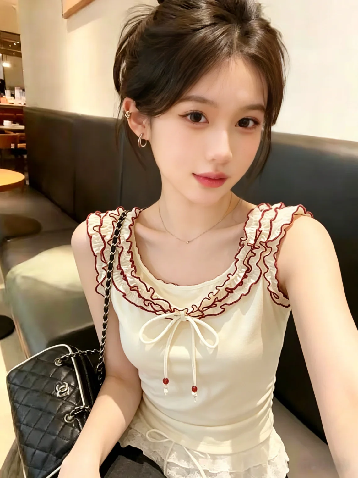 Summer Style Self-Purchase Thin Sleeveless Vest for Women Korean Version Commute Sweet Ear Look Knot Top
Summer Style Self-Purchase Thin Sleeveless Vest for Women Korean Version Commute Sweet Ear Look Knot Top