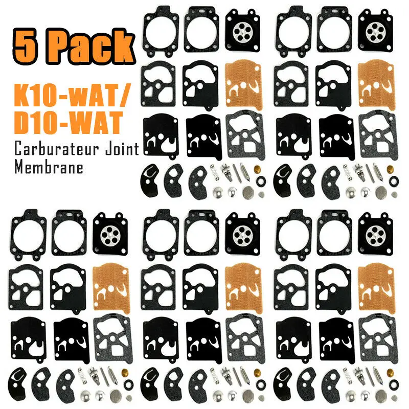 5 Pack Repair Kit for Walbro K10 WAT WA / D10 WAT Carburetor Diaphragm Seal, Enhances Engine Performance, Easy to Install
5 Pack Repair Kit for Walbro K10 WAT WA / D10 WAT Carburetor Diaphragm Seal, Enhances Engine Performance, Easy to Install