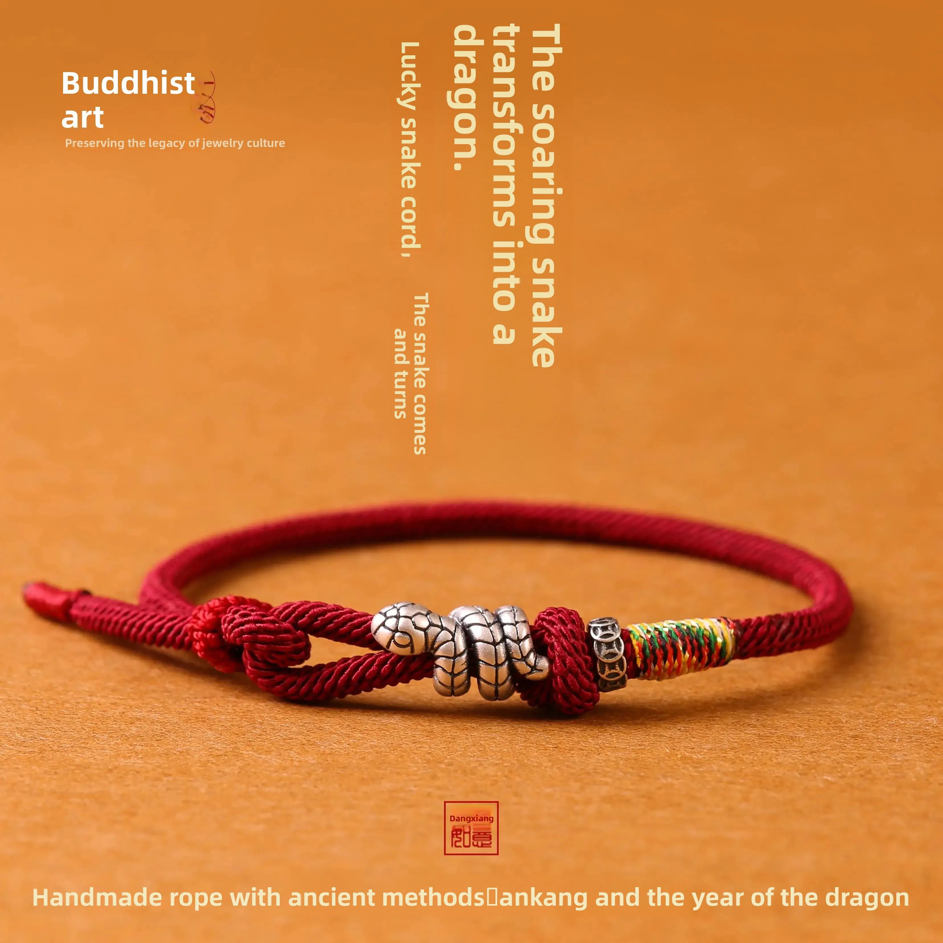 S925 Sterling Silver Teng Snake Hualong Red Rope Bracelet Men's Zodiac Snake Handmade Woven Good Luck Rope Women's New Year Gift
S925 Sterling Silver Teng Snake Hualong Red Rope Bracelet Men's Zodiac Snake Handmade Woven Good Luck Rope Women's New Year Gift