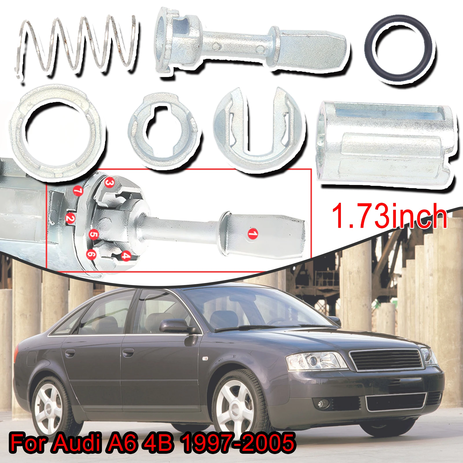 7pcs/set For Audi A6 4B 1997 - 2005 Front Door Handle Lock Cylinder Barrel Paddle Rubber Seal Repair 44.4MM Tool Kit Replacement
7pcs/set For Audi A6 4B 1997 - 2005 Front Door Handle Lock Cylinder Barrel Paddle Rubber Seal Repair 44.4MM Tool Kit Replacement