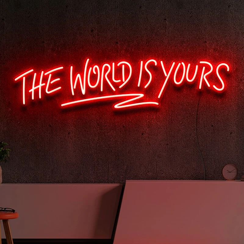 Неоновая вывеска The World Is Your, Индивидуальный Светодиодный светильник для спальни, гостиной, бара, офиса, комнаты, Настенный декор, свадебное украшение, персонализированные подарки
Неоновая вывеска The World Is Your, Индивидуальный Светодиодный светильник для спальни, гостиной, бара, офиса, комнаты, Настенный декор, свадебное украшение, персонализированные подарки