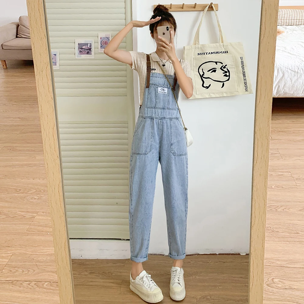 Casual Loose Suspender Trousers for Women 2023 Spring Summer Blue Denim Overalls Pants Chic Design Female Jumpsuit Jeans
Casual Loose Suspender Trousers for Women 2023 Spring Summer Blue Denim Overalls Pants Chic Design Female Jumpsuit Jeans