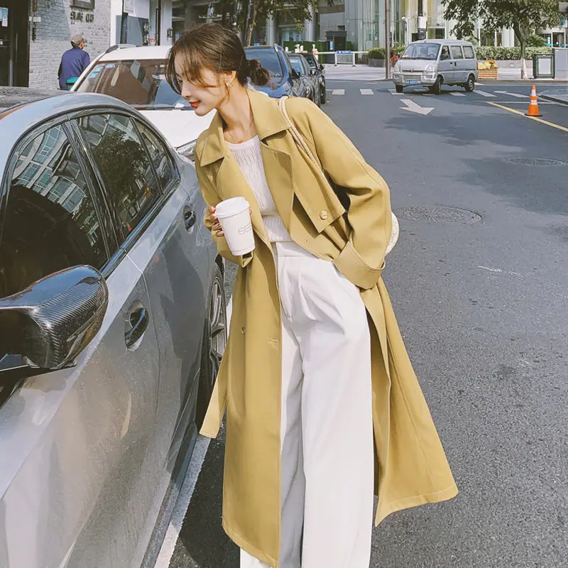 Elegant Trench Coat Women Spring 2023 Medium And Long Style Double-Breasted Buttoned Lapel Lace Up Retro Yellow Windbreaker Z489
Elegant Trench Coat Women Spring 2023 Medium And Long Style Double-Breasted Buttoned Lapel Lace Up Retro Yellow Windbreaker Z489