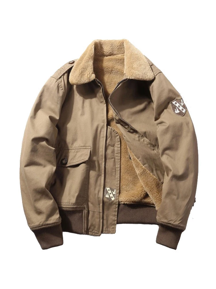 Men's Winter Thiened Fce Lined Cotton Jaet Workwear Pilot Sle Coat with Fur Collar Stand Fit Faion Urban Casual
Men's Winter Thiened Fce Lined Cotton Jaet Workwear Pilot Sle Coat with Fur Collar Stand Fit Faion Urban Casual