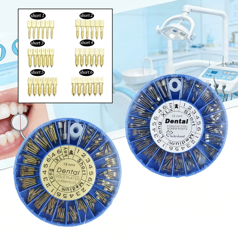 Dental Screw Post 120Pcs Gold Plated Dental Materials Stainless Steel Post for Dentistry Lab Use
Dental Screw Post 120Pcs Gold Plated Dental Materials Stainless Steel Post for Dentistry Lab Use