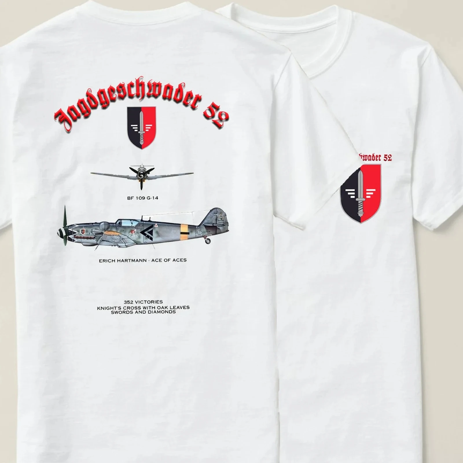 JG 52 Ace Pilot Erich Hartmann Bf-109G-14 Fighter T-Shirt 100% Cotton O-Neck Summer Short Sleeve Casual Mens T-shirt
JG 52 Ace Pilot Erich Hartmann Bf-109G-14 Fighter T-Shirt 100% Cotton O-Neck Summer Short Sleeve Casual Mens T-shirt