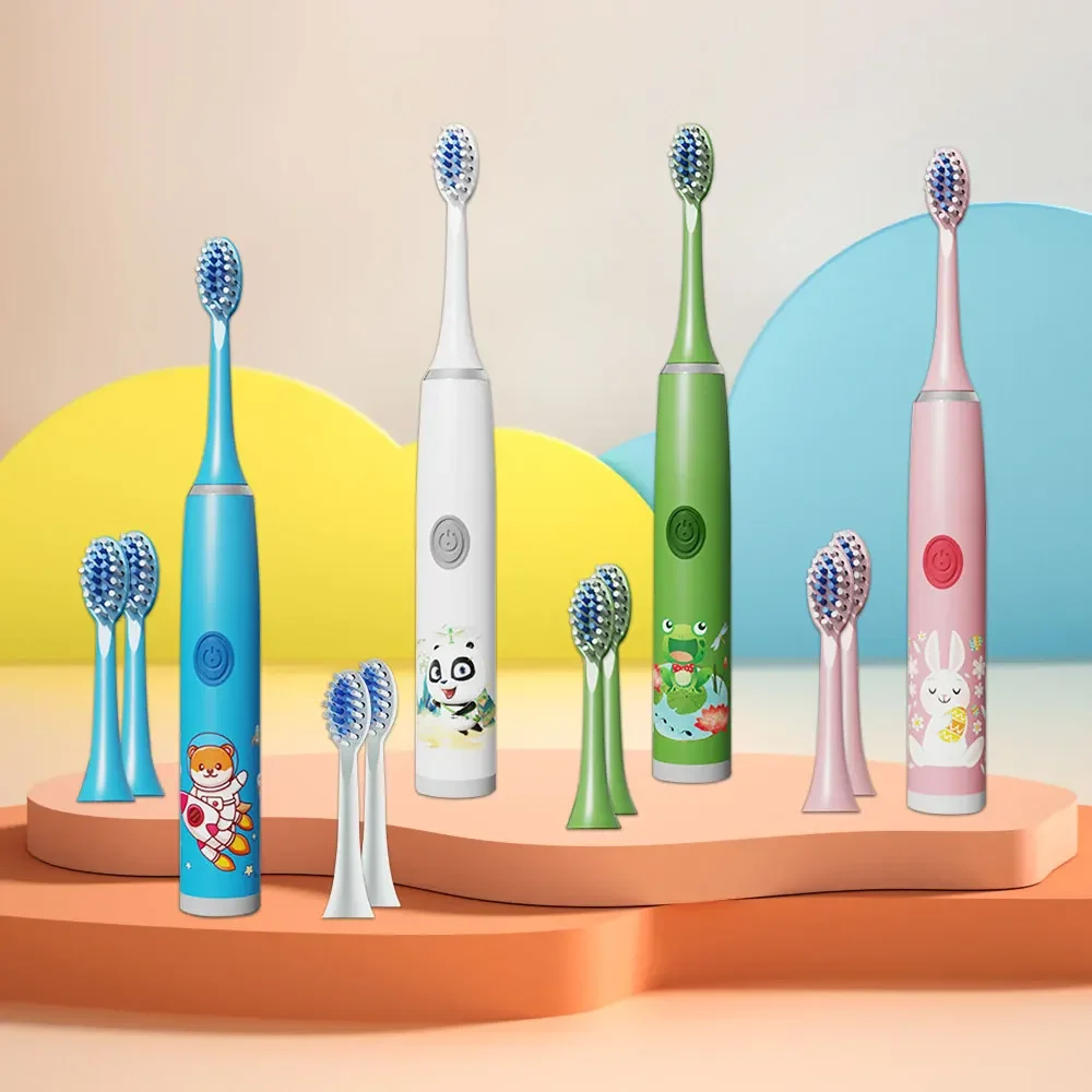 Kids Cartoon Electric Toothbrush with Replacement Heads, Waterproof USB Ultrasonic Brush
Kids Cartoon Electric Toothbrush with Replacement Heads, Waterproof USB Ultrasonic Brush