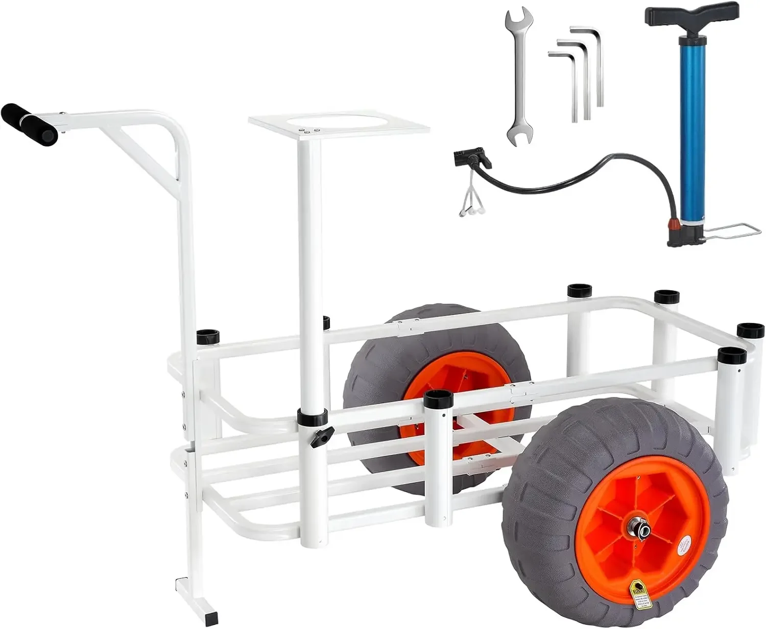 Beach Fishing Cart, 350 lbs Load Capacity, Fish and Marine Cart with Two 16" Big Wheels PU Balloon Tires for Sand
Beach Fishing Cart, 350 lbs Load Capacity, Fish and Marine Cart with Two 16" Big Wheels PU Balloon Tires for Sand
