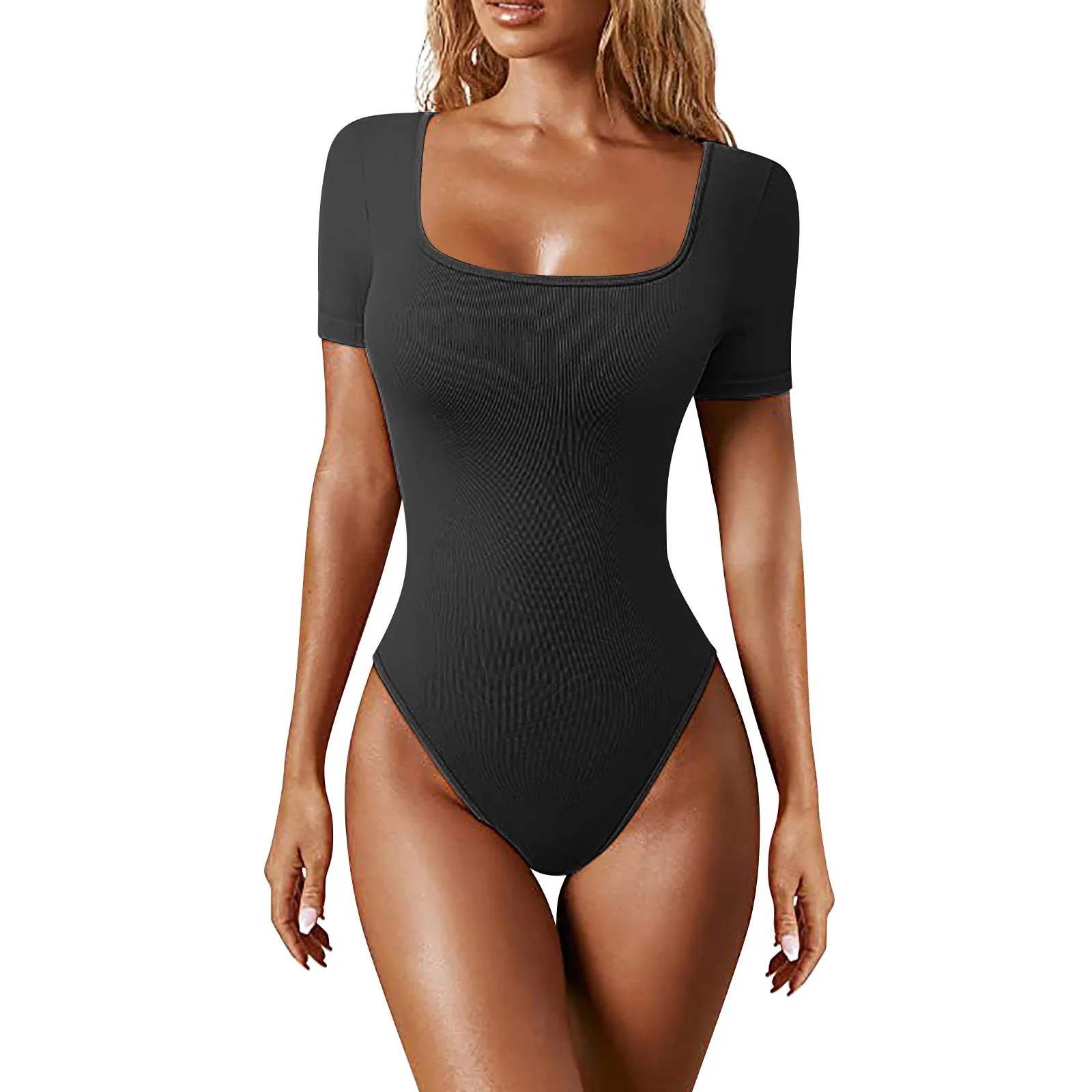 Ribbed Women's Square Neck Bodysuit Sexy Short Sleeve Bodysuits Yoga Clothes Fitness Sportwear Training Romper Overalls Women
Ribbed Women's Square Neck Bodysuit Sexy Short Sleeve Bodysuits Yoga Clothes Fitness Sportwear Training Romper Overalls Women