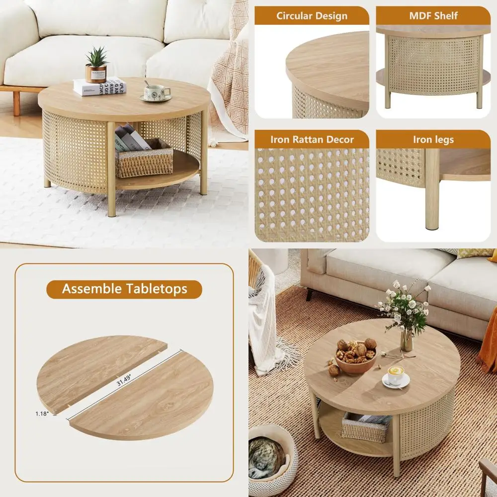 Двухъярусный журнальный столик из ротанга с местом для хранения вещей, современный деревянный центральный стол в стиле бохо для гостиной
Двухъярусный журнальный столик из ротанга с местом для хранения вещей, современный деревянный центральный стол в стиле бохо для гостиной