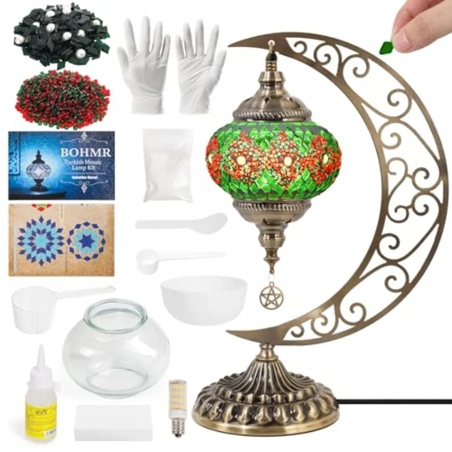 DIY Turkish Mosaic Lamp Kit, Moon Stained Glass Lamp Making Kit- Easy, Fun, No Experience Needed, Mosaic Art and Craft Project
DIY Turkish Mosaic Lamp Kit, Moon Stained Glass Lamp Making Kit- Easy, Fun, No Experience Needed, Mosaic Art and Craft Project