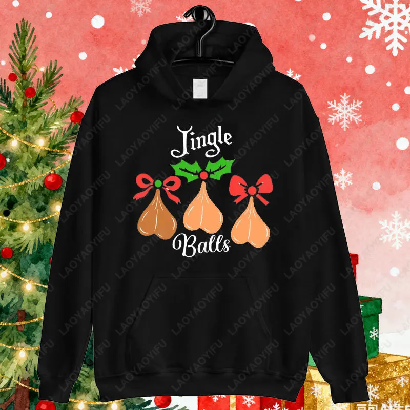 Забавный рождественский джемпер с шариками Jingle Balls для взрослых, грубая рождественская толстовка с капюшоном для взрослых, толстовка с заниженными плечами, мужские женские пуловеры
Забавный рождественский джемпер с шариками Jingle Balls для взрослых, грубая рождественская толстовка с капюшоном для взрослых, толстовка с заниженными плечами, мужские женские пуловеры
