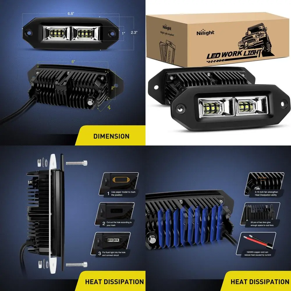 Двойные светодиодные фонари мощностью 40 Вт для бездорожья, джипа, квадроциклов, внедорожников, грузовиков и лодок
Двойные светодиодные фонари мощностью 40 Вт для бездорожья, джипа, квадроциклов, внедорожников, грузовиков и лодок