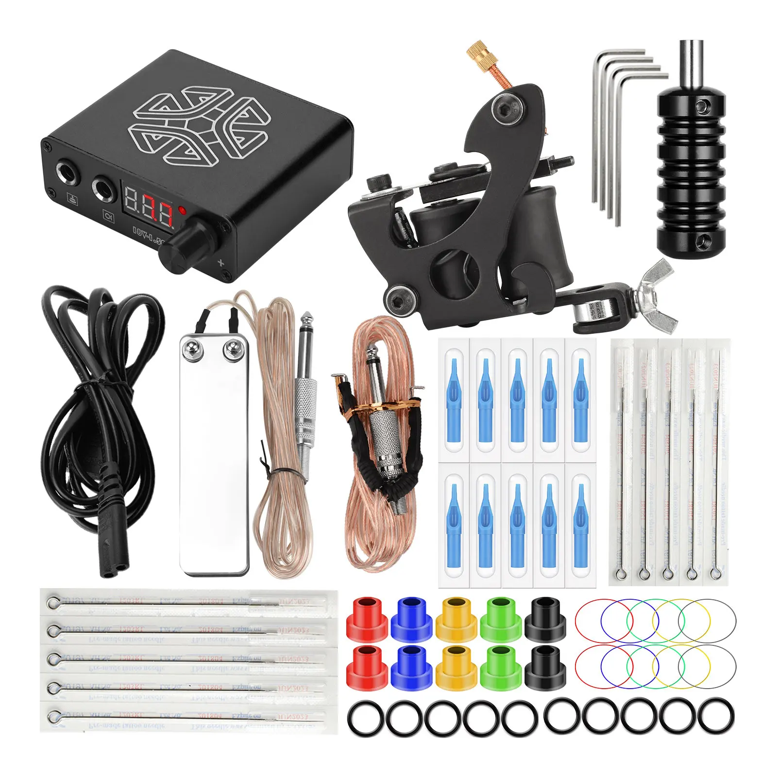 JimKing Complete Tattoo Kit Coil Tattoo Machine Set Tattoo Power Supply Needles Professional Tattoo Machine Kit for Beginner
JimKing Complete Tattoo Kit Coil Tattoo Machine Set Tattoo Power Supply Needles Professional Tattoo Machine Kit for Beginner