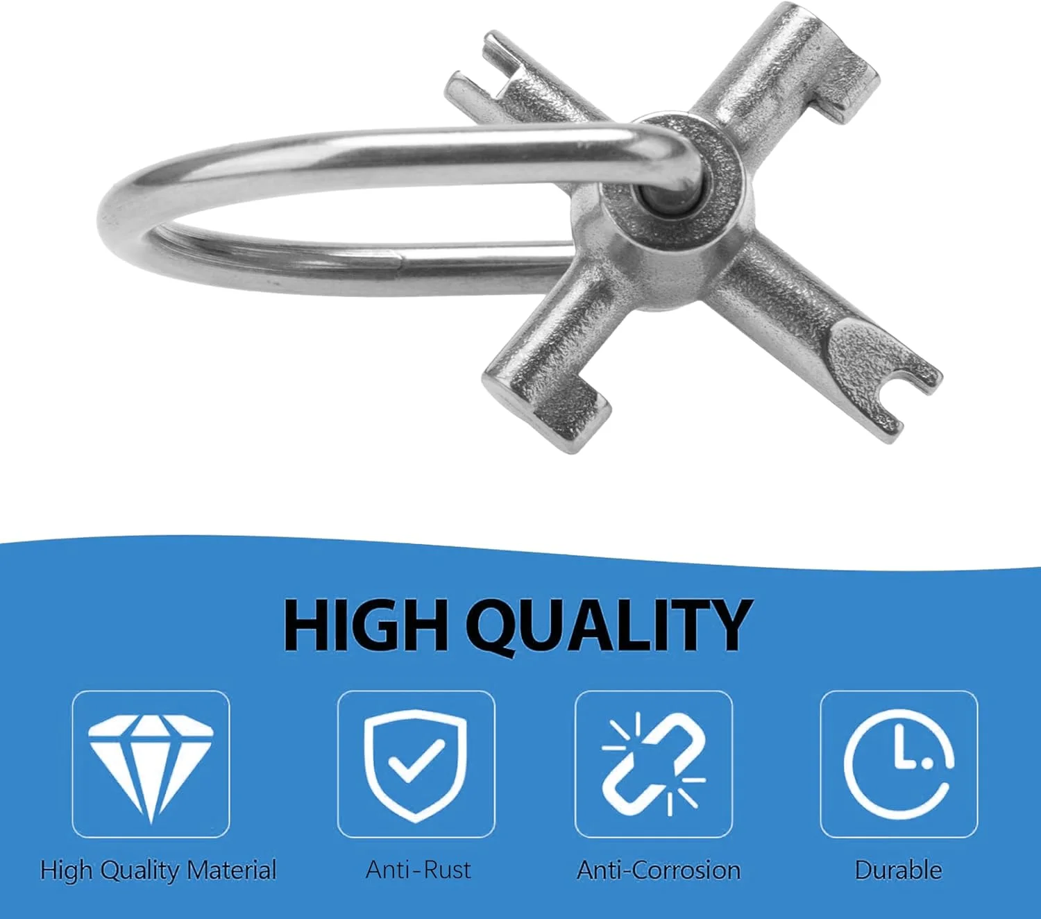 HVAC Tools, Locking Cap Key for 410A and R22 Refrigerants Universal four Use Multi Key for Refrigerant HVAC Locking Caps, Tamper