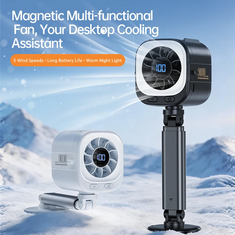 Portable Magnetic Handheld Fan with Light 3000mAh Rechargeable Desktop Fan with Telescopic Pole Clip for Stroller Car Camping
Portable Magnetic Handheld Fan with Light 3000mAh Rechargeable Desktop Fan with Telescopic Pole Clip for Stroller Car Camping