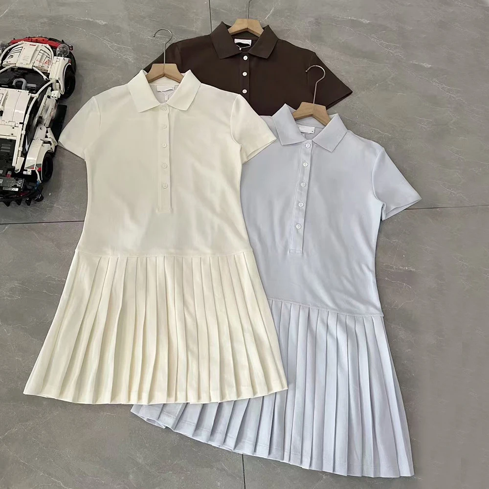 Summer New Fashion Ladies Collar Short Sleeve Tennis Dress Casual Style Pleated Skirt Single Button Closure Slim Fit
Summer New Fashion Ladies Collar Short Sleeve Tennis Dress Casual Style Pleated Skirt Single Button Closure Slim Fit