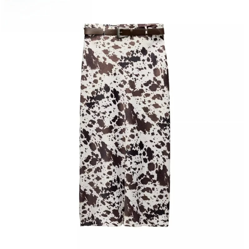Spring New Arrival High Waist Midi Skirt with Belt Floral Print Silk Satin Texture Women's Commute Sle f-length Skirt
Spring New Arrival High Waist Midi Skirt with Belt Floral Print Silk Satin Texture Women's Commute Sle f-length Skirt