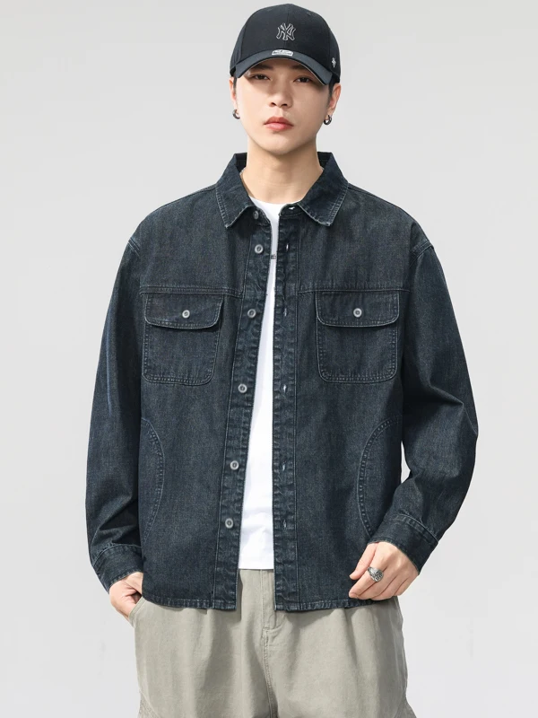 Retro American Waed Denim Long Sve Cotton Workwear irt Loose Fit Men's Faion Outerwear Breathable Comfortable
Retro American Waed Denim Long Sve Cotton Workwear irt Loose Fit Men's Faion Outerwear Breathable Comfortable