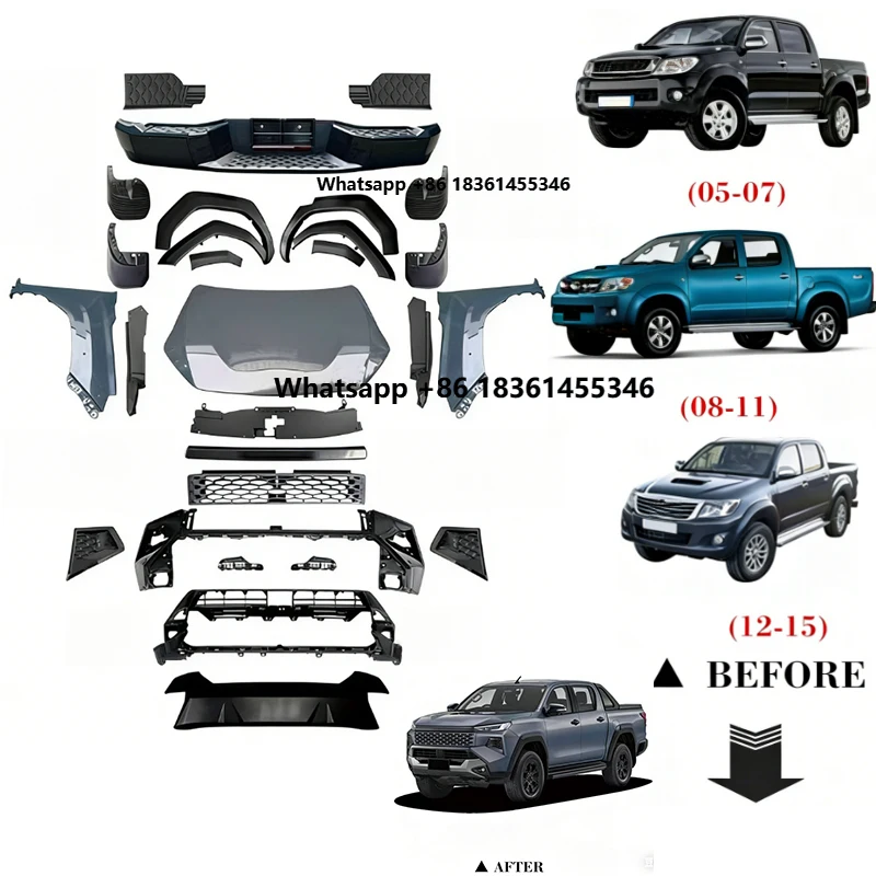 For Hilux Vigo Revo Rocco to 2026 New Model Full Body Kit Old to New Upgrade Conversion Exterior Accessories
For Hilux Vigo Revo Rocco to 2026 New Model Full Body Kit Old to New Upgrade Conversion Exterior Accessories