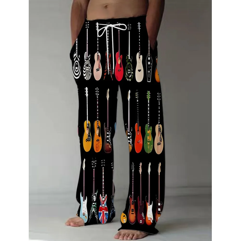Summer Men's Casual Pants Street Pocket Drawstring Hip Hop Pants Guitar 3D Printed Men's Trousers Holiday Street Beach Pants
Summer Men's Casual Pants Street Pocket Drawstring Hip Hop Pants Guitar 3D Printed Men's Trousers Holiday Street Beach Pants
