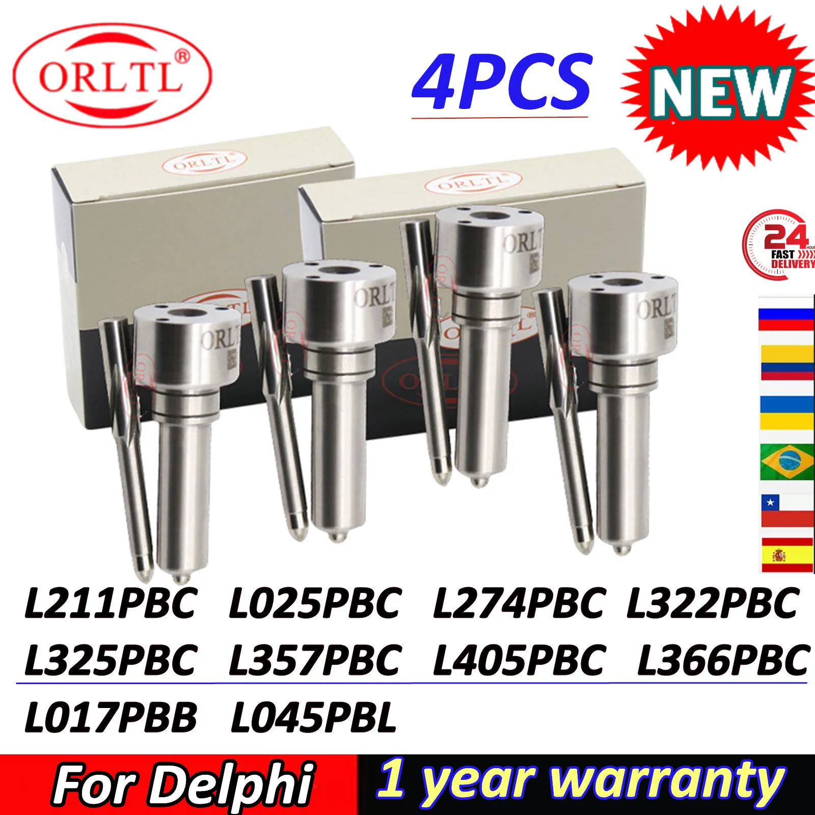 4PCS NEW L211PBC L025PBC L274PBC L322PBC L325PBC L357PBC L405PBC L366PBC L017PBB L045PBL For Delphi Diesel Injector Nozzle
4PCS NEW L211PBC L025PBC L274PBC L322PBC L325PBC L357PBC L405PBC L366PBC L017PBB L045PBL For Delphi Diesel Injector Nozzle