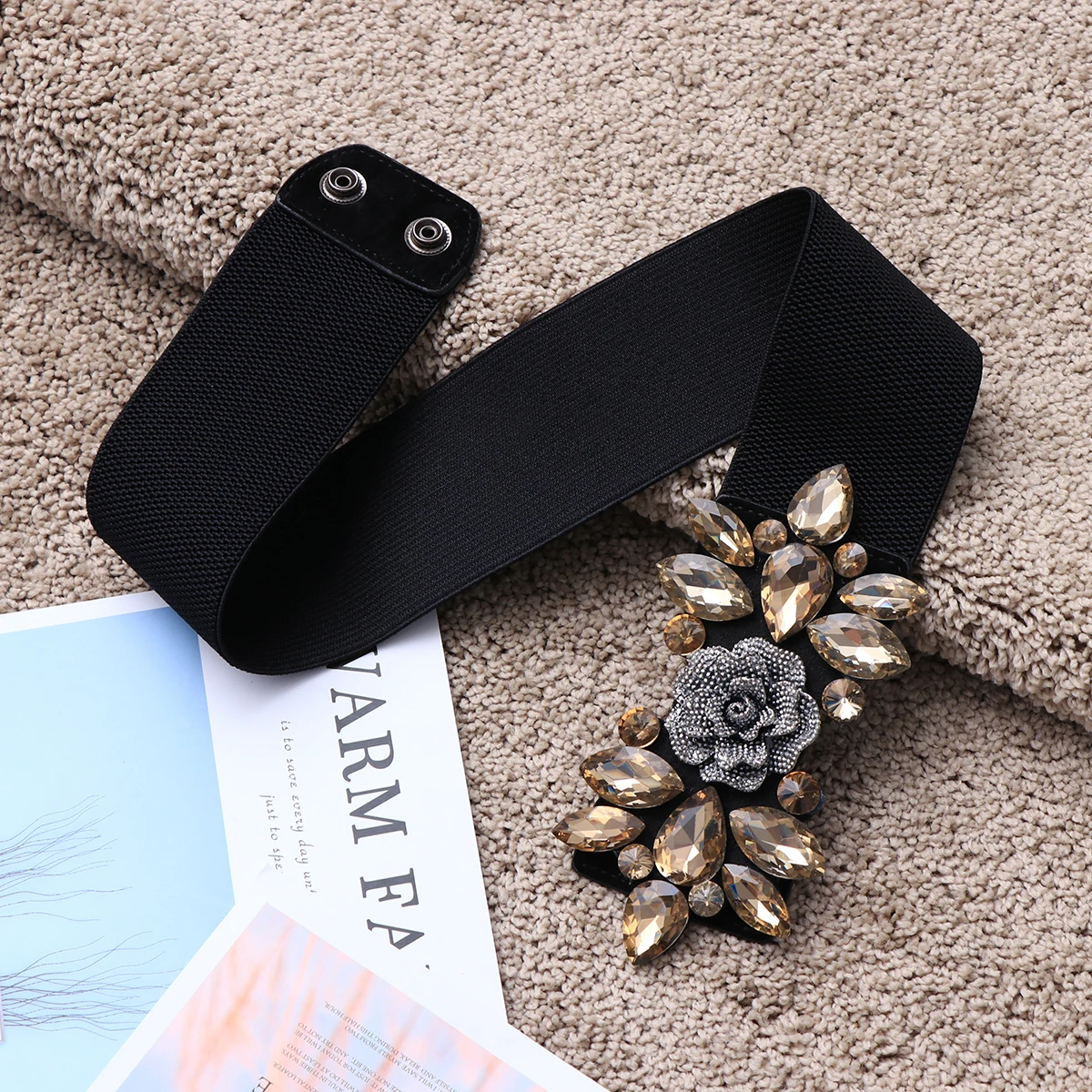 Imitation Crystal Rose Waist Belt Elastic Cinch Women Band Floral Adjustable Stylish Fashion Accessory Perfect Gift
Imitation Crystal Rose Waist Belt Elastic Cinch Women Band Floral Adjustable Stylish Fashion Accessory Perfect Gift