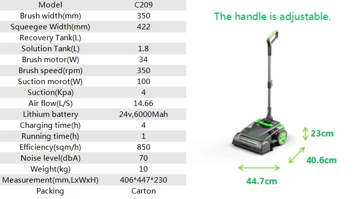 C209 Smart Upright Floor Cleaning Scrubber
C209 Smart Upright Floor Cleaning Scrubber