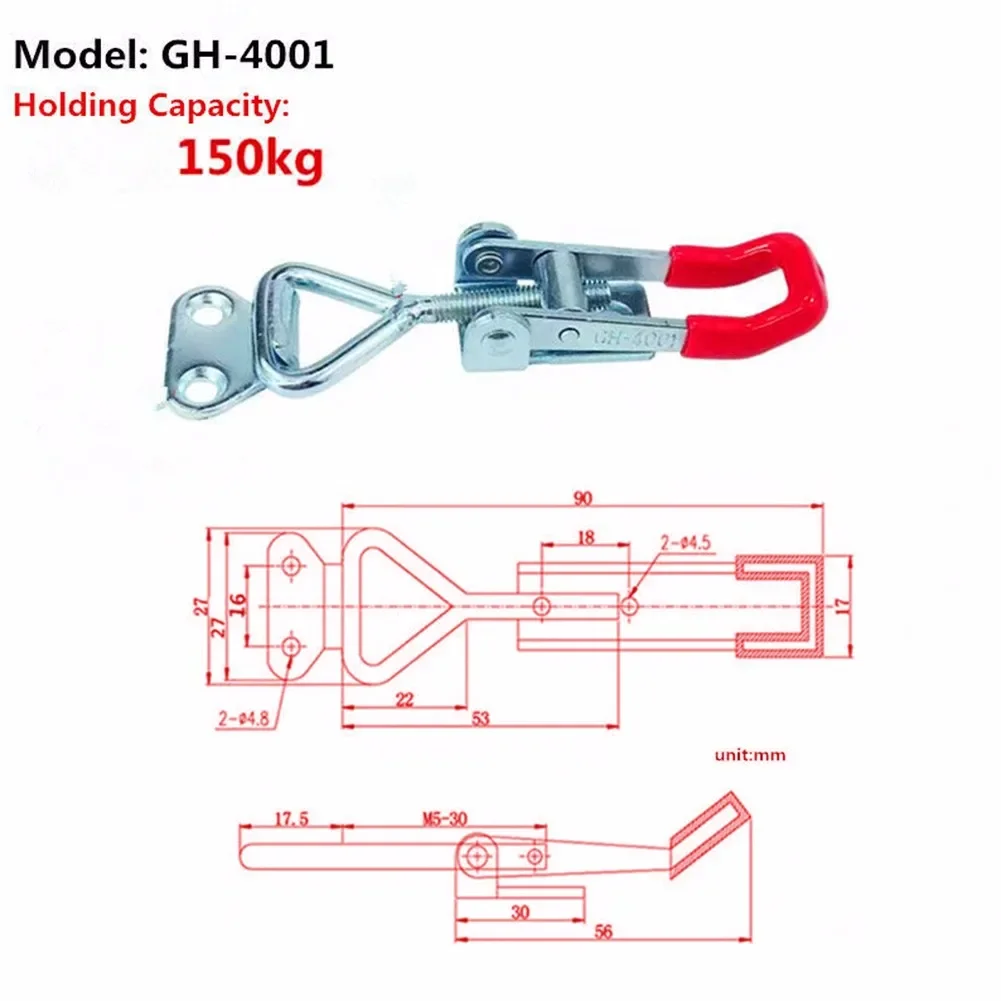 GH-4001 5mm/0.2" Toggle Clamp for welding jigging repairing repair tool Adjustable Cabinet Boxes Galvanizedl Toggle Catch Latch
GH-4001 5mm/0.2" Toggle Clamp for welding jigging repairing repair tool Adjustable Cabinet Boxes Galvanizedl Toggle Catch Latch