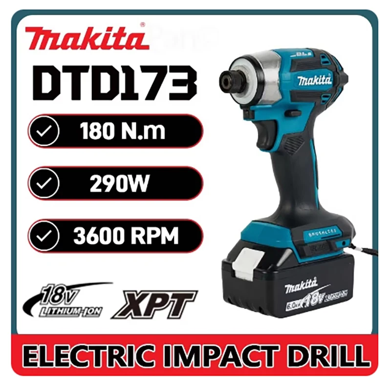 New 18V Makita DTD173 Screwdriver Impact Screwdriver Set Household Electric Screwdriver Electric Hand Drill,Makita 6Ah battery
New 18V Makita DTD173 Screwdriver Impact Screwdriver Set Household Electric Screwdriver Electric Hand Drill,Makita 6Ah battery