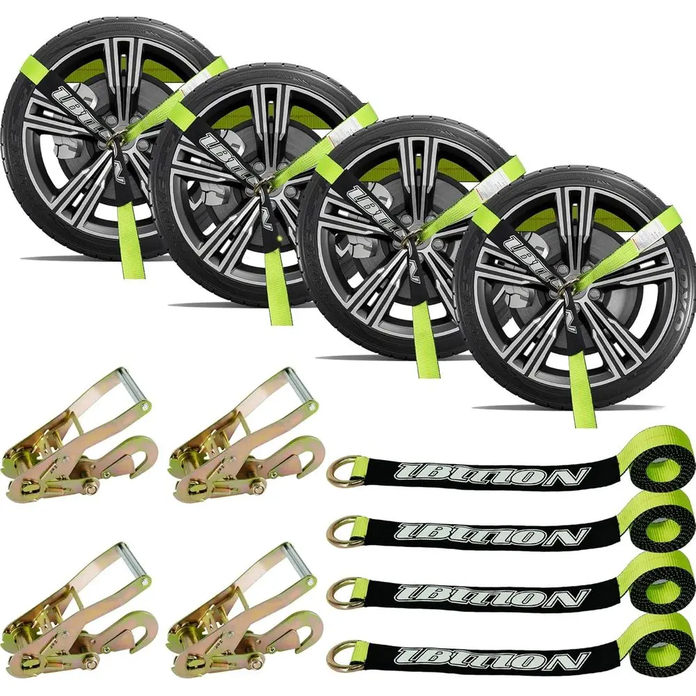 2 Heavy Duty Adjustable Car Tie Down Straps - 96 Long, 3,300 lbs Capacity, Green
2 Heavy Duty Adjustable Car Tie Down Straps - 96 Long, 3,300 lbs Capacity, Green
