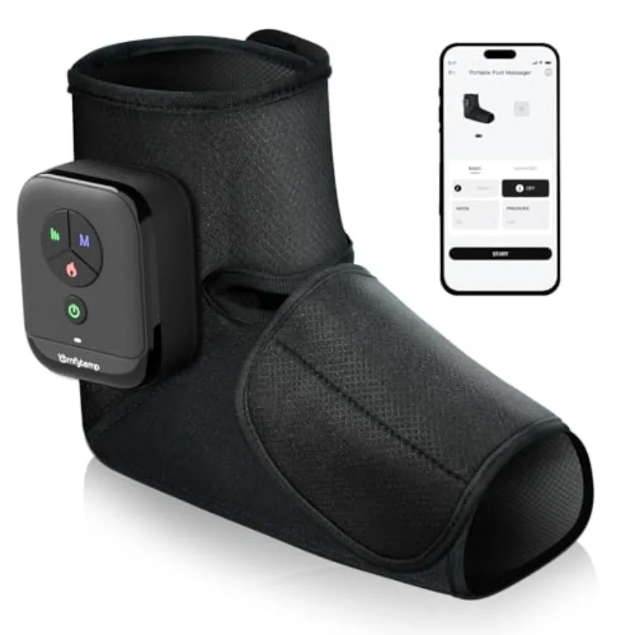 Portable air compression foot massager with heat for home use, nylon-spandex blend, black, cordless design with adjustable pres
Portable air compression foot massager with heat for home use, nylon-spandex blend, black, cordless design with adjustable pres