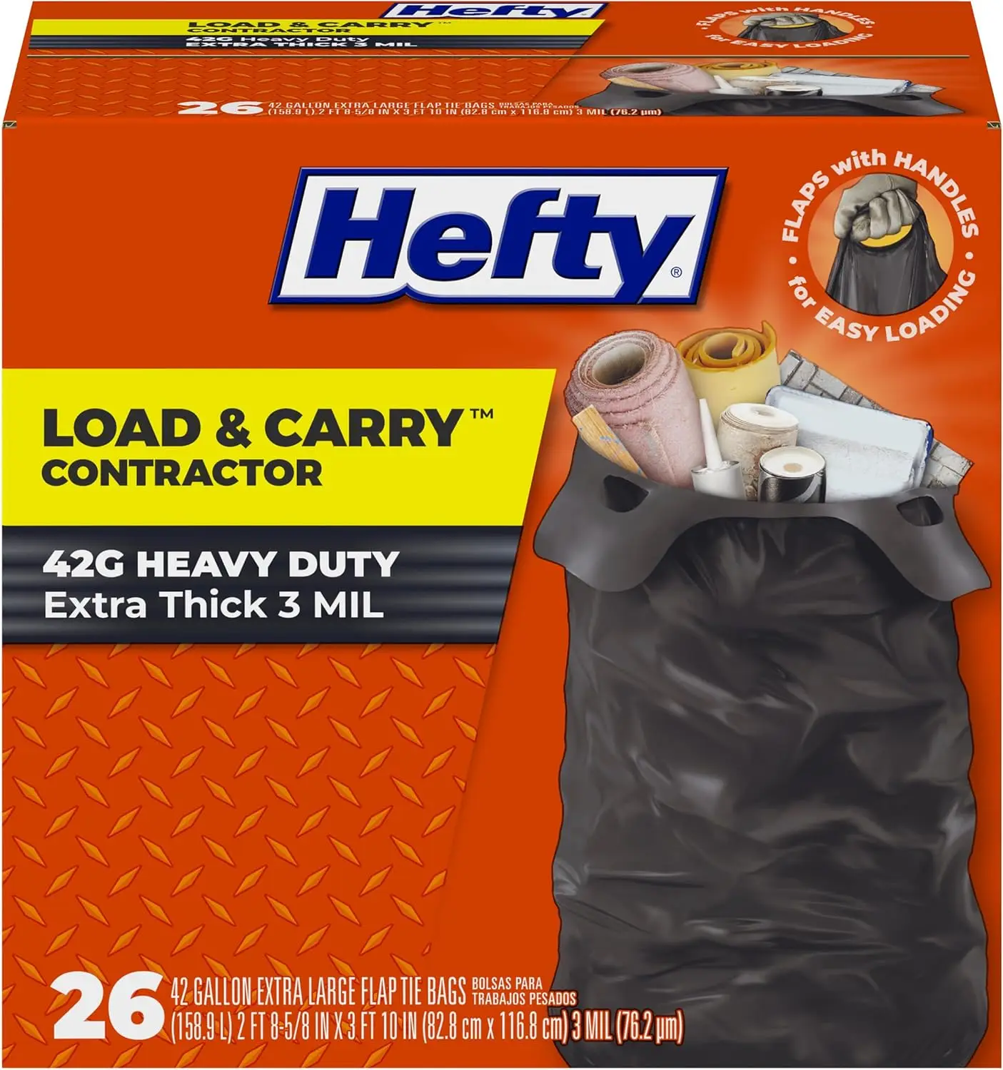 Heavy Duty Large Trash Bags, 42 Gallon, 26 Count - Durable Contractor Garbage Bags for Tough Jobs
Heavy Duty Large Trash Bags, 42 Gallon, 26 Count - Durable Contractor Garbage Bags for Tough Jobs