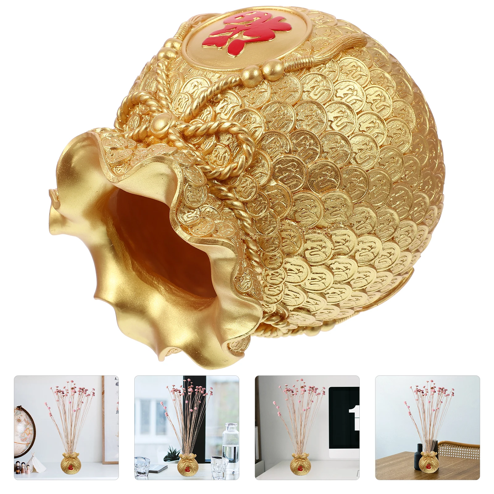 Elegant Money Bag Shape Flower Arrangement Vase Resin Desktop Ornament Dried Flower Vase Home Decor Table Centerpiece Chinese
Elegant Money Bag Shape Flower Arrangement Vase Resin Desktop Ornament Dried Flower Vase Home Decor Table Centerpiece Chinese