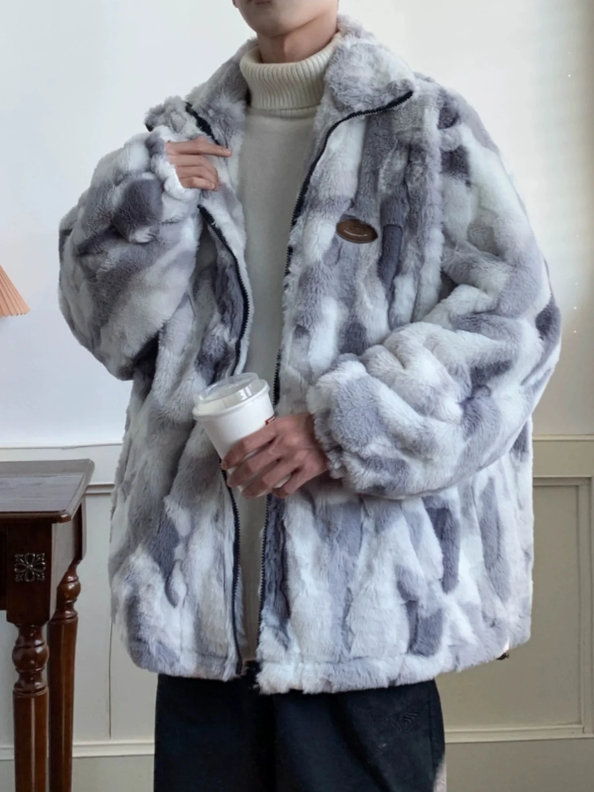 Tie-Dye Lamb Velvet Cotton Jaet Men's Winter Trendy Brand Haome High-End Thiened Warm Oversize Cotton Coat
Tie-Dye Lamb Velvet Cotton Jaet Men's Winter Trendy Brand Haome High-End Thiened Warm Oversize Cotton Coat