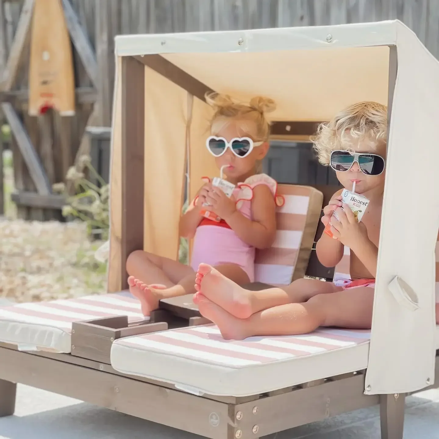Wooden Outdoor Double Chaise Lounge with Cup Holders, Patio Furniture for Kids or Pets
Wooden Outdoor Double Chaise Lounge with Cup Holders, Patio Furniture for Kids or Pets
