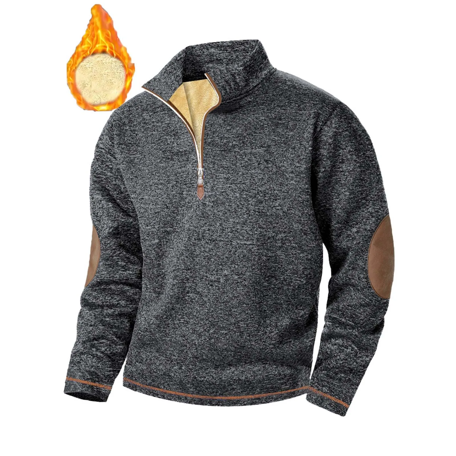 Зимний мужской пуловер на флисовой подкладке, новый кожаный декор, с длинным рукавом и половиной молнии, бархатный пуловер, топы, повседневные толстовки
Зимний мужской пуловер на флисовой подкладке, новый кожаный декор, с длинным рукавом и половиной молнии, бархатный пуловер, топы, повседневные толстовки