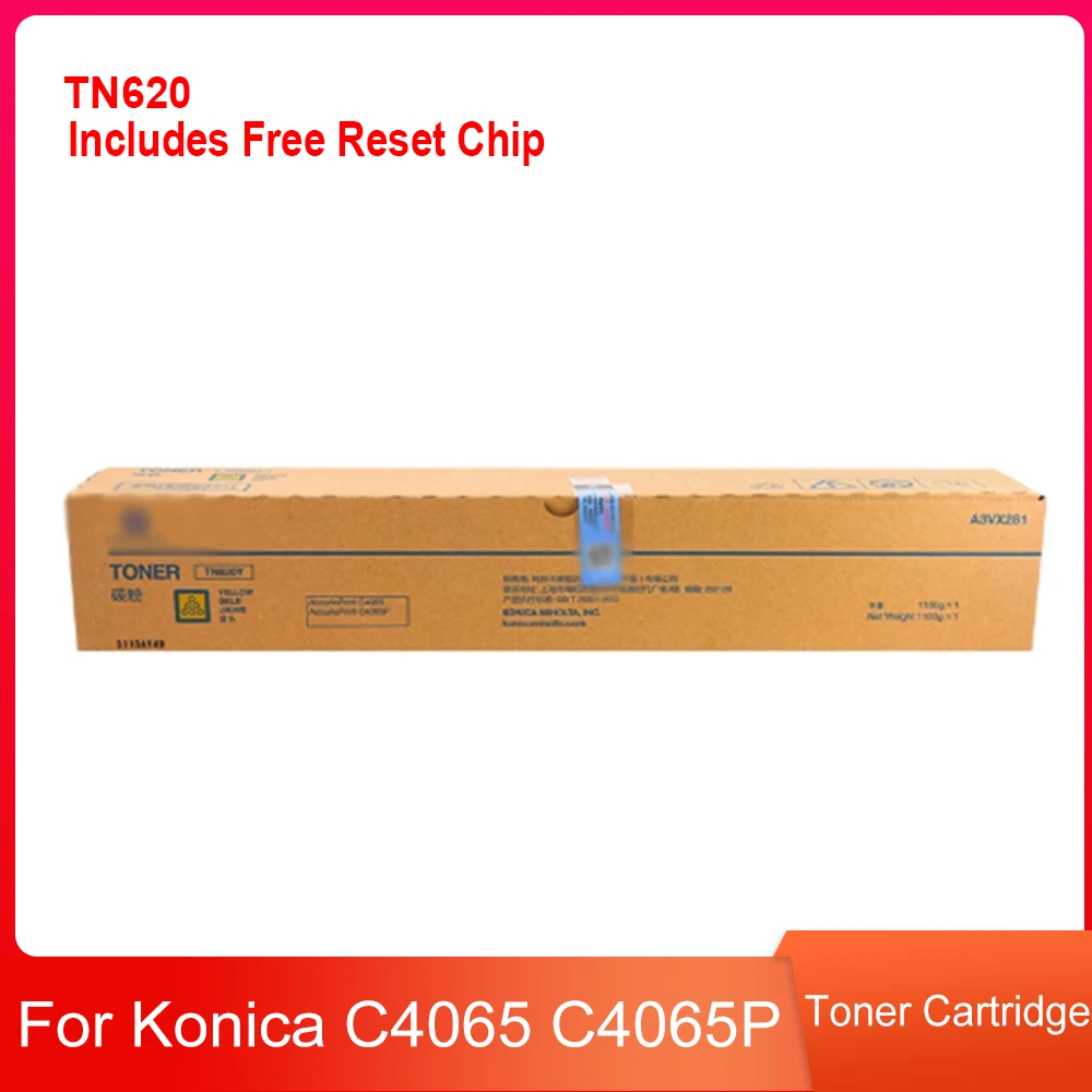 Original TN620 C/M/Y/K Toner Cartridge with Matching Chip for Konica Minolta bizhub C4065 C4065P 
Original TN620 C/M/Y/K Toner Cartridge with Matching Chip for Konica Minolta bizhub C4065 C4065P