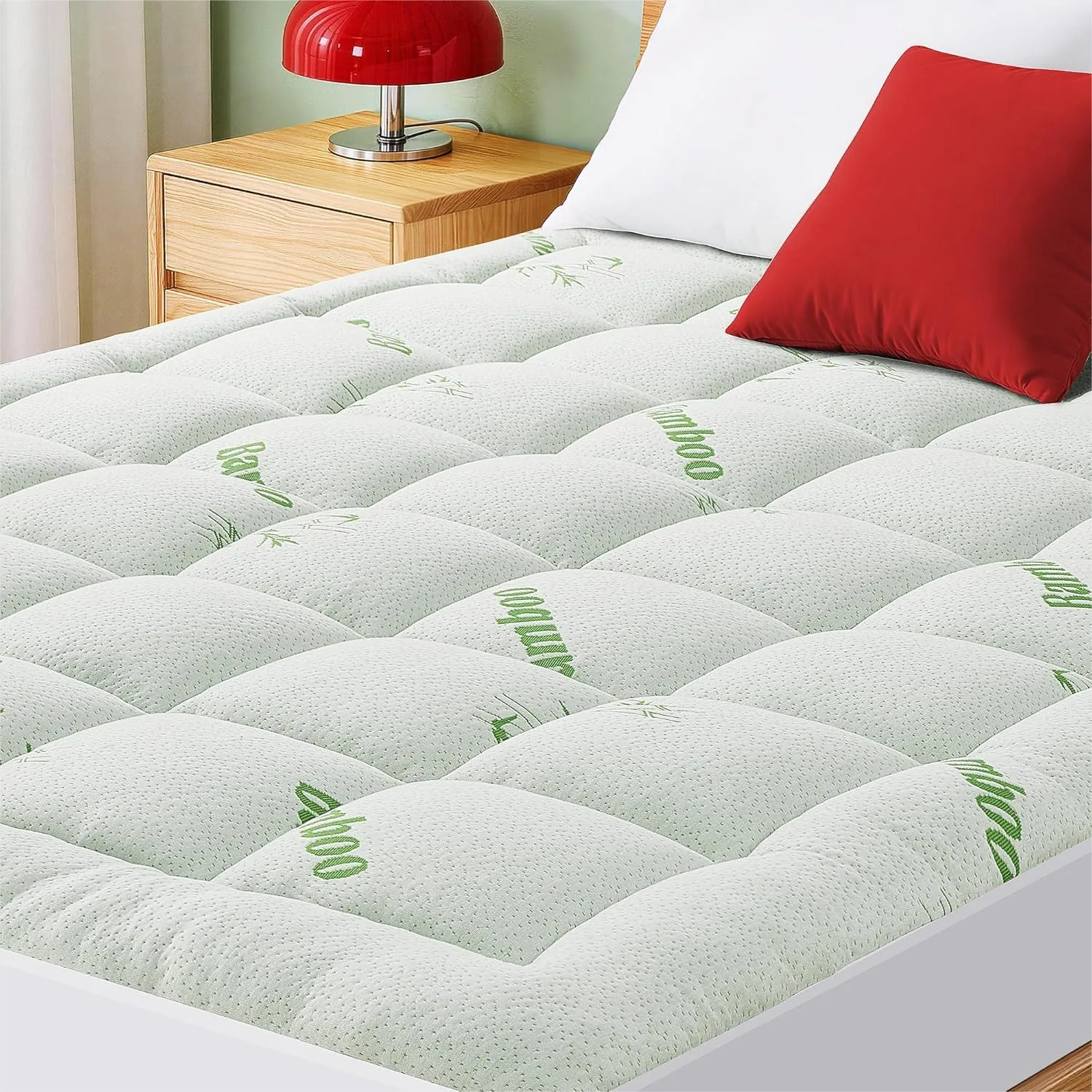 Mattress Pad Queen Size, Cooling Pillow Top Mattress Topper, Ultra Soft Viscose Made from Bamboo, Breathable for Hot Sleepers
Mattress Pad Queen Size, Cooling Pillow Top Mattress Topper, Ultra Soft Viscose Made from Bamboo, Breathable for Hot Sleepers