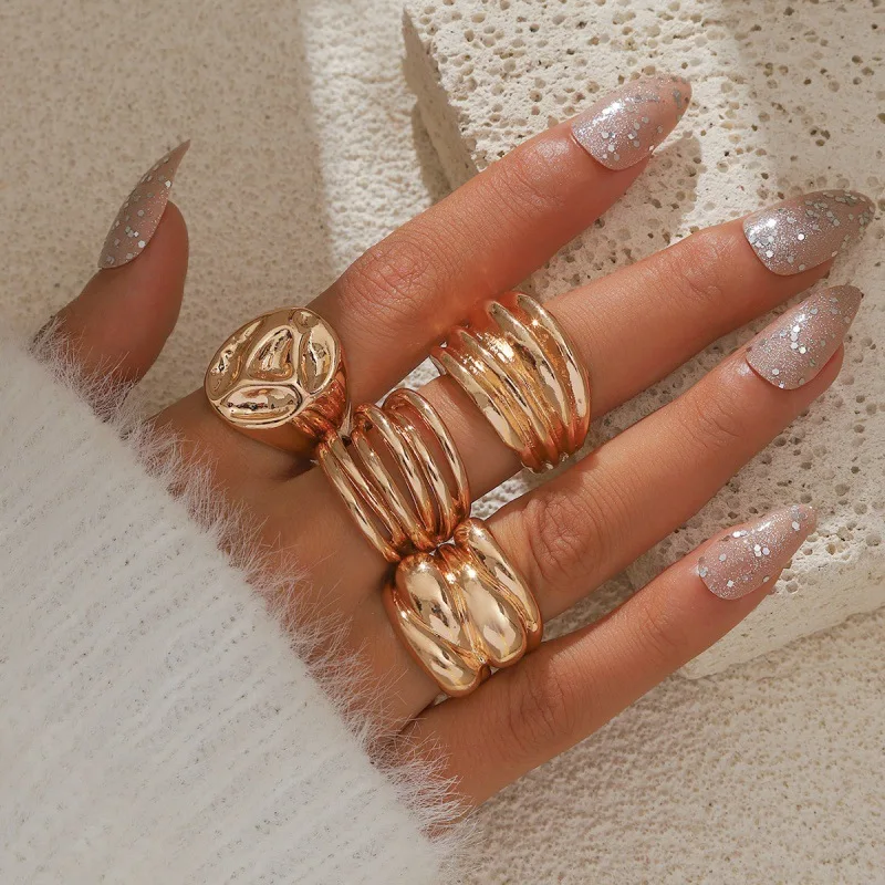 Xiqi Jewelry 4 Piece Jewelry Alloy Texture Glossy Ring Set Geometric Finger Rings Joint Rings Women's Jewelry Accessories Jewelr
Xiqi Jewelry 4 Piece Jewelry Alloy Texture Glossy Ring Set Geometric Finger Rings Joint Rings Women's Jewelry Accessories Jewelr