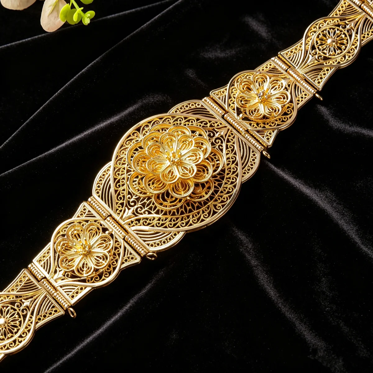 Belt Hollow Flower Carved Metal Gold Plated Moroccan Style Wedding Dress Waist
Belt Hollow Flower Carved Metal Gold Plated Moroccan Style Wedding Dress Waist