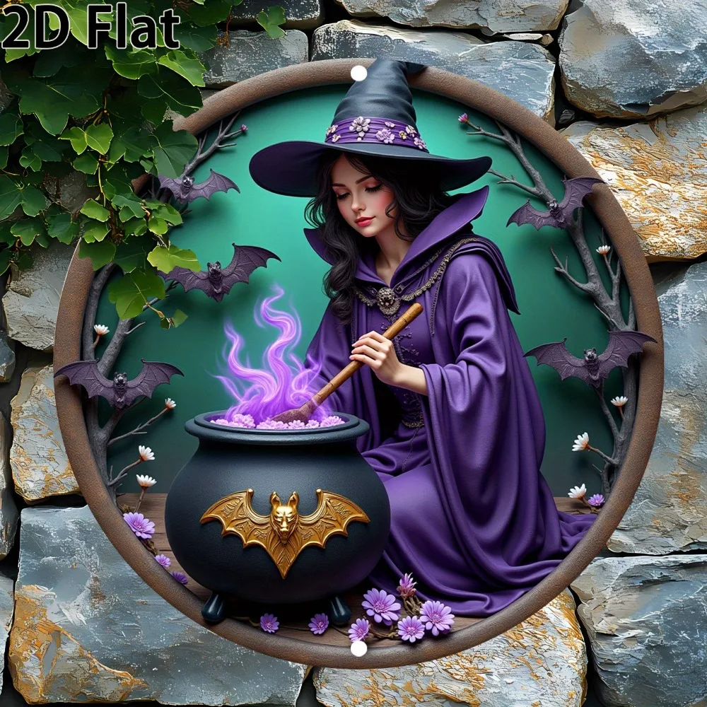 Halloween Magic Witch Aluminum Round Wall Decor, Vintage Theme Holiday Decoration, Ideal Gift for Family and Friends, 2D Flat
Halloween Magic Witch Aluminum Round Wall Decor, Vintage Theme Holiday Decoration, Ideal Gift for Family and Friends, 2D Flat
