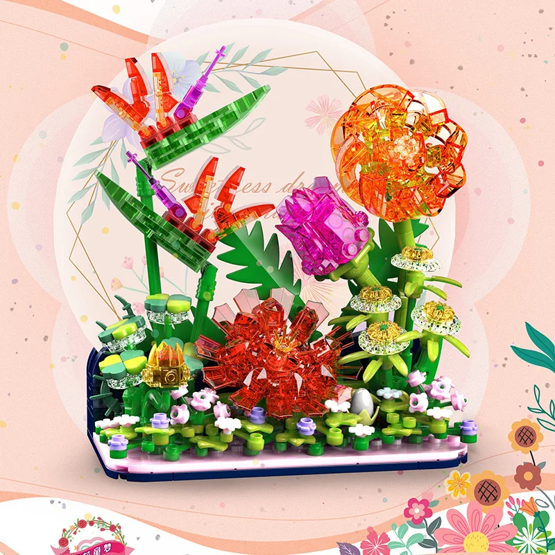 MOC Crystal Rose Flower Ornament Building Blocks Set Fascinating Floral Lucky Potted Plant Toys For Kid Birthday Special Gifts
MOC Crystal Rose Flower Ornament Building Blocks Set Fascinating Floral Lucky Potted Plant Toys For Kid Birthday Special Gifts