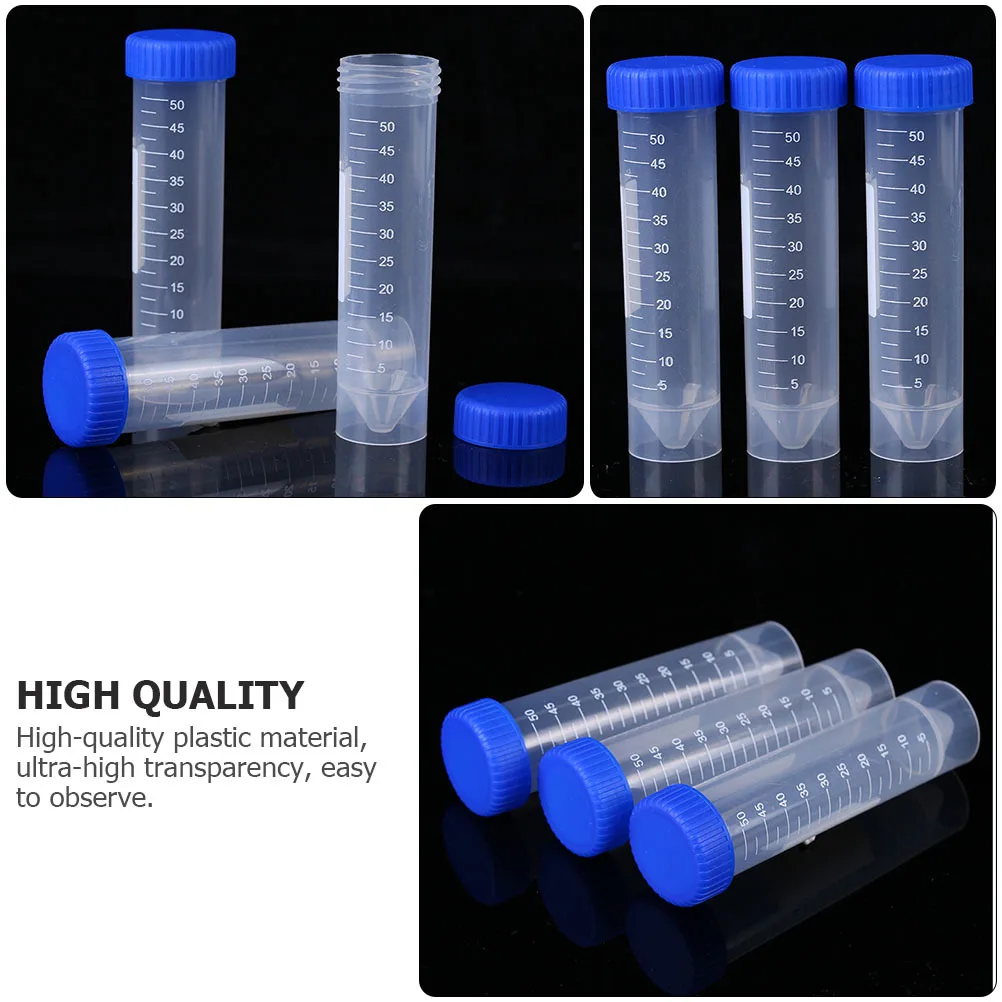 50Pcs Tubes 50ml Plastic Transparent Screw Lid Laboratory Test Tubes with Precise Scale for Science Experiments
50Pcs Tubes 50ml Plastic Transparent Screw Lid Laboratory Test Tubes with Precise Scale for Science Experiments