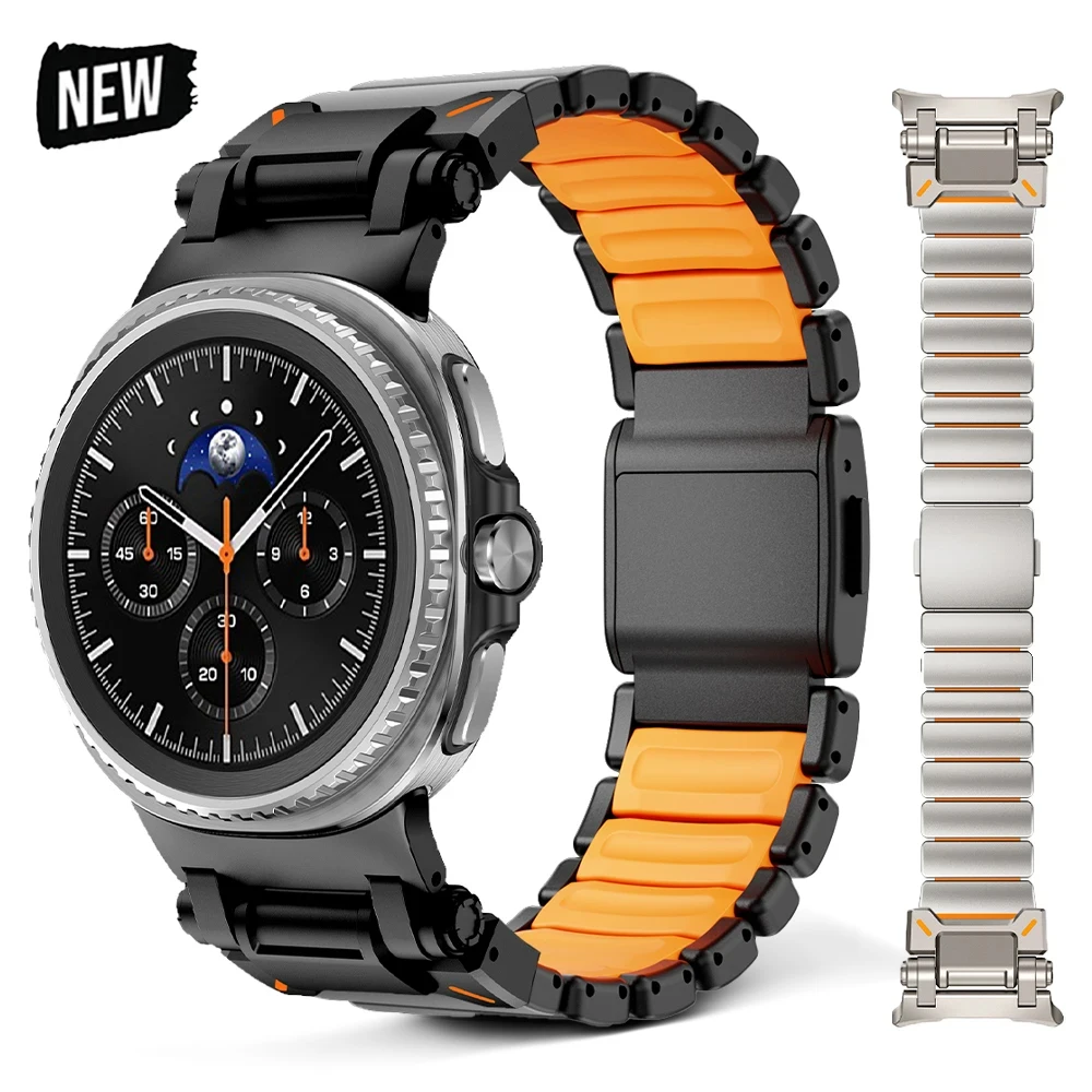 Роскошный титановый + силиконовый ремешок для Samsung Galaxy Watch 8 Classic 46 мм 8 44/40 мм, металлический мужской ремешок для Galaxy Watch Ultra 2025 47 мм
Роскошный титановый + силиконовый ремешок для Samsung Galaxy Watch 8 Classic 46 мм 8 44/40 мм, металлический мужской ремешок для Galaxy Watch Ultra 2025 47 мм