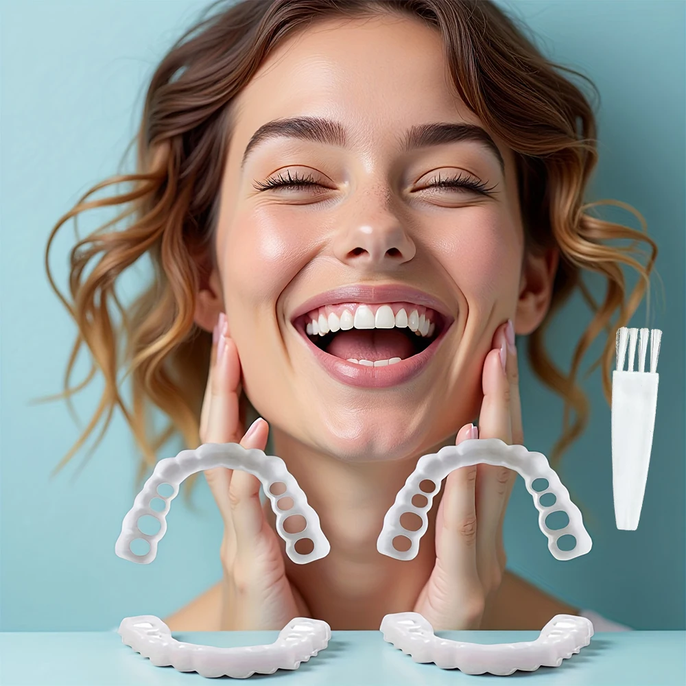 New Natural White Teeth Veneers, Temporary Reusable Dentures Cover, Smooth edge design no sharp edges hurt H2931
New Natural White Teeth Veneers, Temporary Reusable Dentures Cover, Smooth edge design no sharp edges hurt H2931