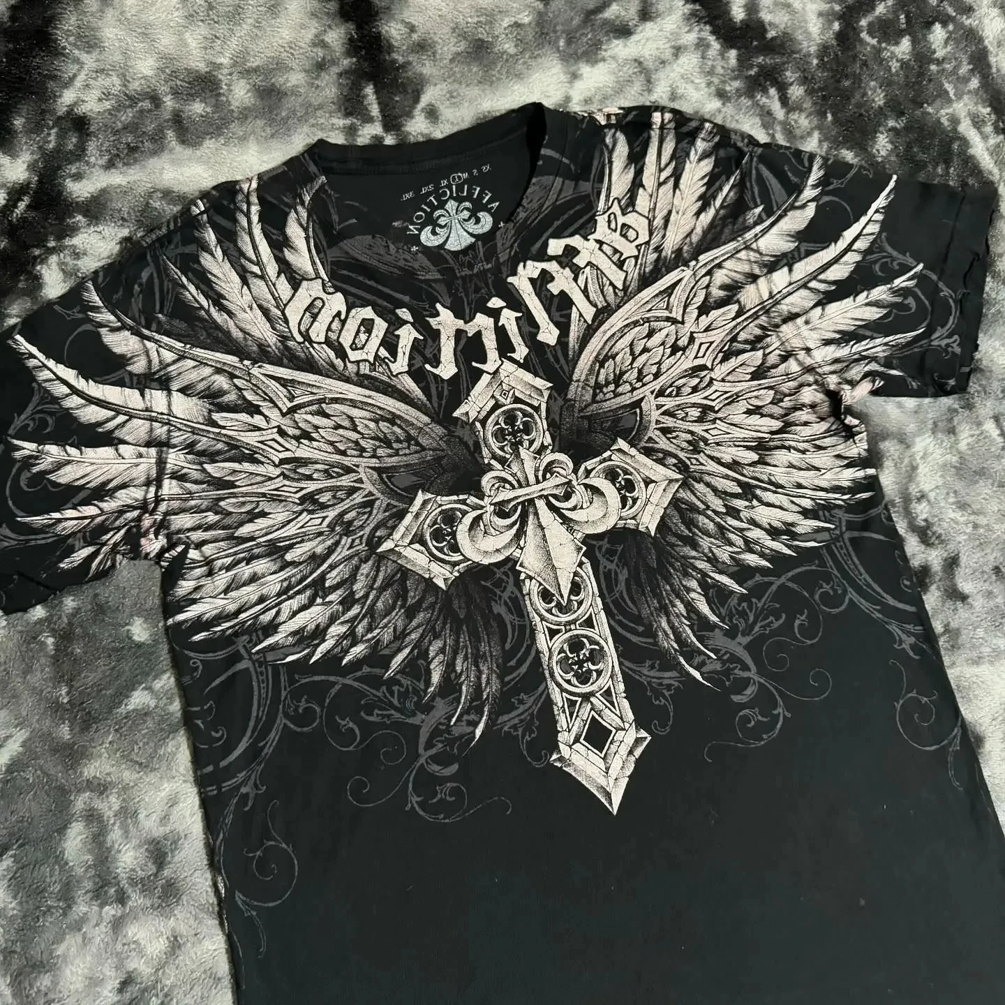 Vintage Affliction new T Shirt Clothing Punk Hip Hop Graphic Print Oversized T shirt Women Round Neck Cotton Short Sleeve Tops
Vintage Affliction new T Shirt Clothing Punk Hip Hop Graphic Print Oversized T shirt Women Round Neck Cotton Short Sleeve Tops